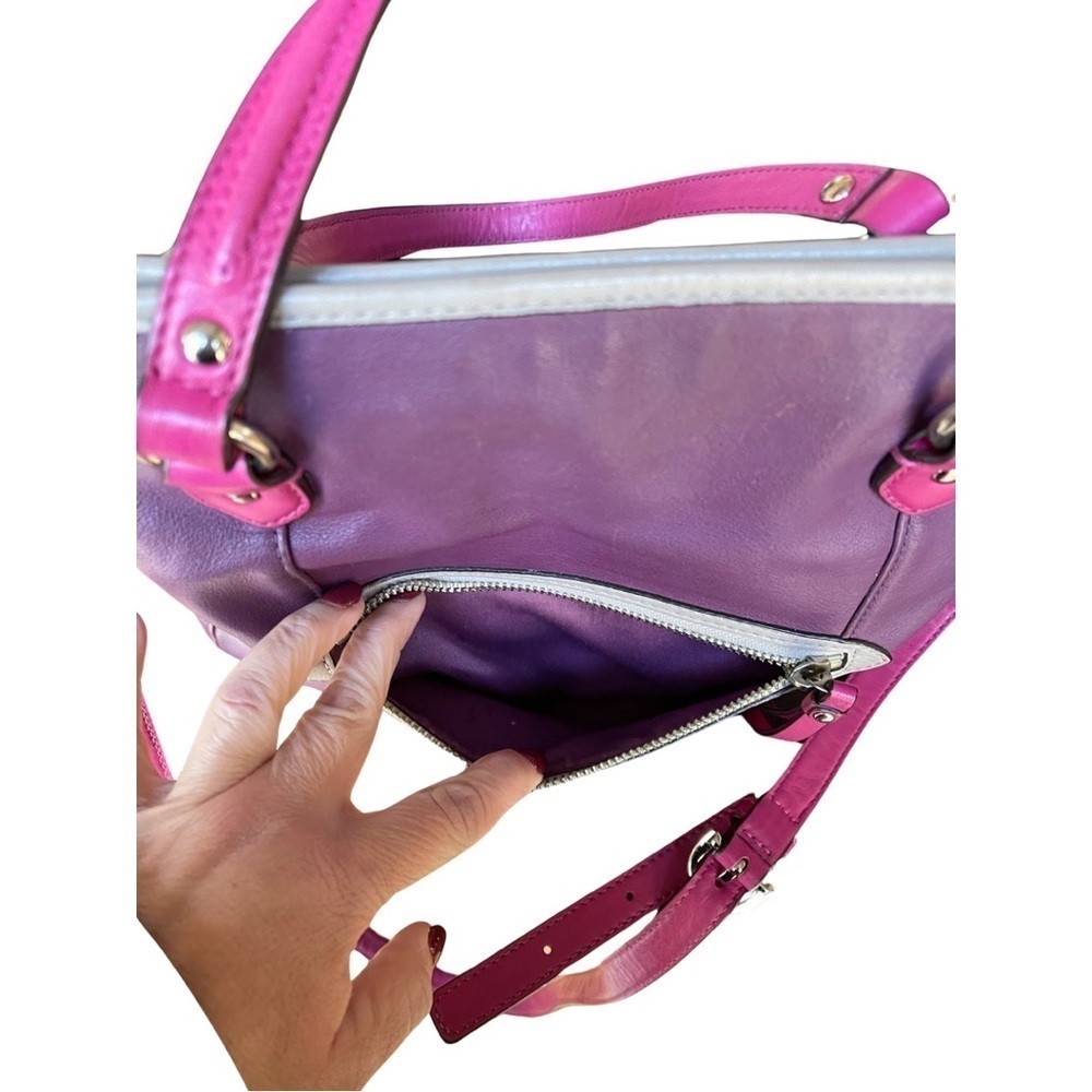 Coach Daisy Spectator Leather Mia (F23911) Silver/Purple/Pink Handbag - Picture 7 of 9